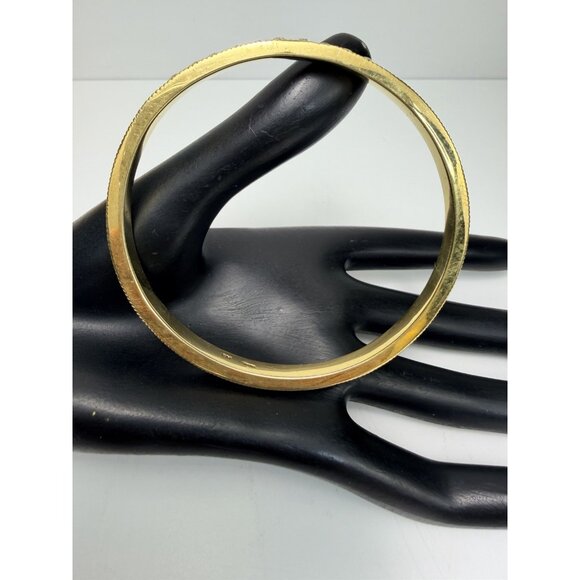 PJM Gold Tone Crystal Bangle Bracelet 8.5” Elegant Sparkly Vintage Bangle - Picture 7 of 10